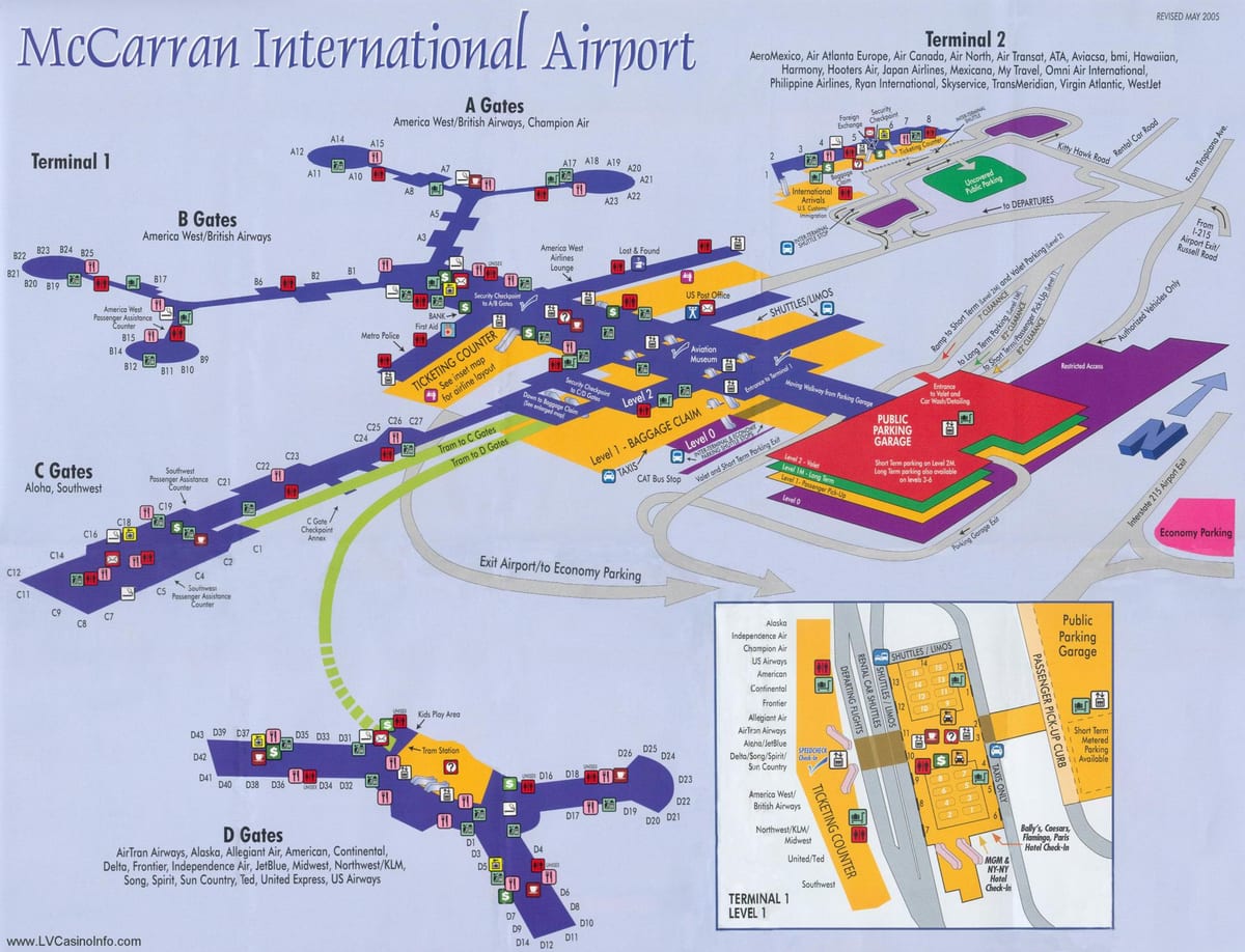 नक्शे के McCarran हवाई अड्डे